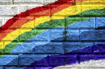 Rainbow graffiti, Germany, Europe