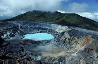 Crater of the Poas volcano, Volcano, Costa Rica, South America, Central America