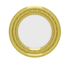 Isolated golden frame over white background