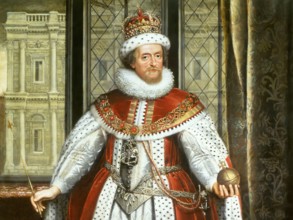 James VI and I, James Charles Stuart, 1566 – 1625, King of England, Scotland and Ireland, digitally