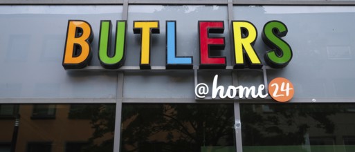 Butlers home24 brand lettering, Cologne, Germany, Europe