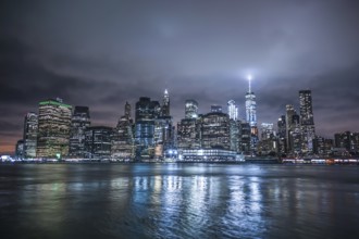 New York Manhattan night view. Shooting Location: New York, Manhattan