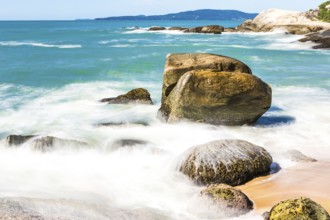 Beach in Balneario Camboriu, Santa Catarina, Brazil. Estaleirinho Beach