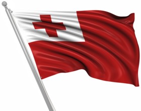 Flag of Tonga, This is a computer generated and 3d rendered image