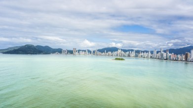 Balneario Camboriu, Santa Catarina, Brazil. Aerial view of the beach of love