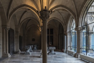 Brussels, Belgium, 11 11 2018, Neo classical hall with columns and arches at the Royal museum of