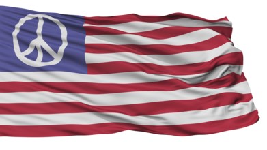 Us Peace Flag, Isolated On White Background