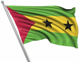 Flag of Sao Tome and Principe, This is a computer generated and 3d rendered image