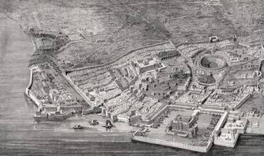 Reconstruction of the ancient city of Utica, North Africa, 2nd century
