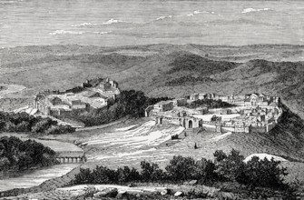 First settlements at Palatine Hill, foundation of ancient Rome, Italy, Reconstruction, Europe