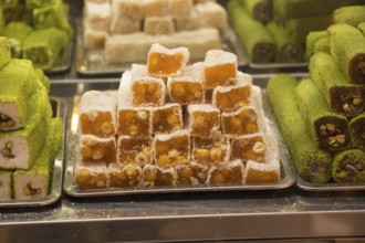Load of traditional turkish delight rahat lokum