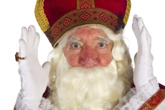 Portrait of the Dutch Sinterklaas isolated over white