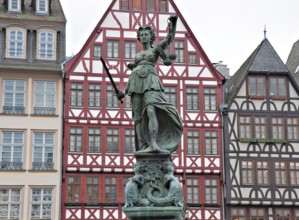 Sculpture of Lady Justice, Römerberg, Frankfurt, Germany Frankfurt, Germany, Europe