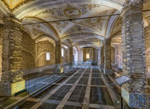 Evora, Portugal - 24 March, 2022: interior view of the Chapel of the Bones in San Francisco Church
