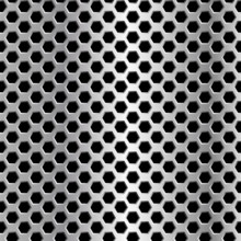 Honeycomb metal grid background, vector illustration