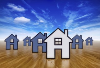3D rendering of an real estate concept