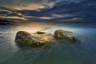 Rocky baltic seascape in the evening