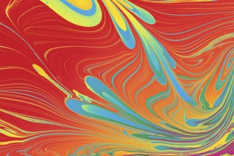 Abstract marbling floral pattern for fabric, tile design. background texture