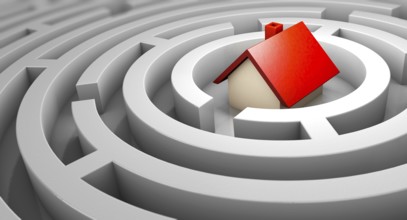 3D symbol image: Property search. Find a property