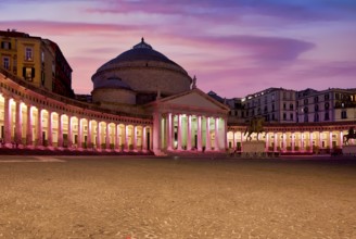 Naples Campania Italy. Basilica reale pontificia di San Francesco di Paola in Piazza Plebiscito at
