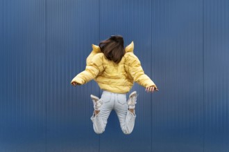 Portrait young woman jumping9