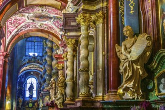 POZNAN, POL - NOV 27, 2018: Interior of Fara, St. Mary's Basilica in Poznan, Poland, Europe