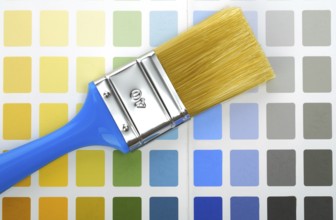 Paintbrush on color palette
