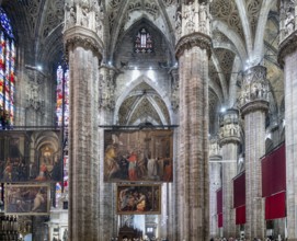 Milan Italy. The interior of the Duomo cathedral