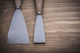 Colour spatula on wooden panel