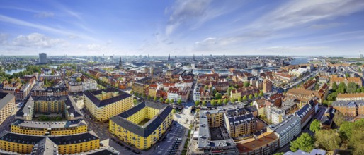 panoramic view at the city center of copenhagen