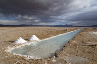 The salt flats Salinas Grandes in the Northwest of Argentina