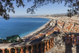 City of Nice from above in France at Mediterranean Sea, provence Alpes-Maritimes, Cote D'Azur,