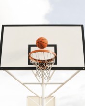 Low angle basketball hoop