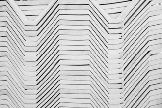 Deck chairs stacked inside each other