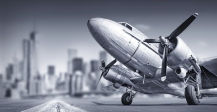 old aircraft against a skyline
