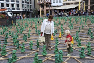 Unity Man by conceptual artist Ottmar Hörl at the Römer in Frankfurt
