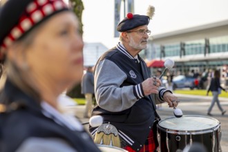 The Gordon Pipers perform before the INDYCAR teams qualify for the Indianapolis 500 in