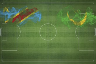 Democratic Republic of Congo vs Mauritania Soccer Match, national colors, national flags, soccer