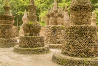 Daejeon, South Korea, August 16, 2020: Large intricately designed structures made of brick and