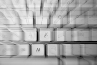 Crazy keyborad zoom blurred keys as a disease metaphor