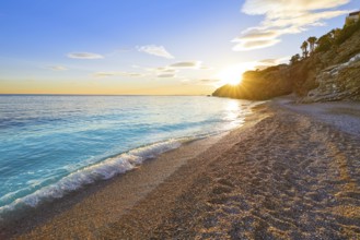 Esparrello beach playa in Villajoyosa of alicante in Spain also Asparrallo in Vila Joiosa at Costa