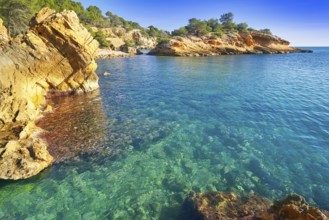 Ametlla L'ametlla de mar beach illot in Costa dorada of Tarragona in Catalonia