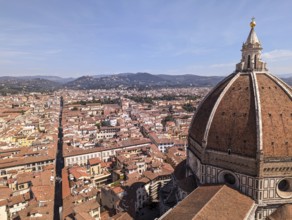 The giant cupola of the cathedral Santa Maria del Fiore in Florence, Italy, Europe