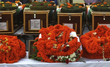 The bodies seven Indian Army soldiers who lost their lives Uri terror attack being honoured by