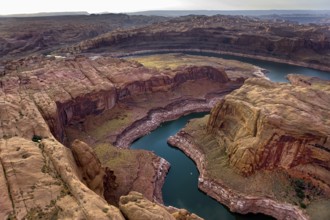 Meandering Waters of Glen Canyon, Aerial image, Lake Powell, USA, North America