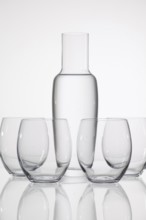 Glasses of water on the glass table