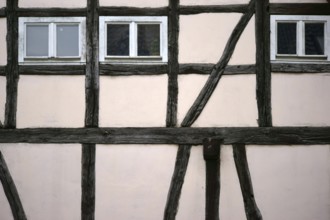 The beam construction and the timber frame of a half-timbered house