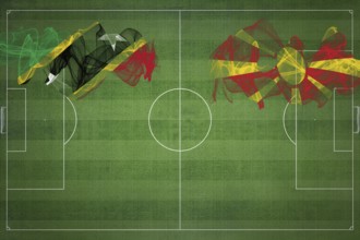 Saint Kitts and Nevis vs North Macedonia Soccer Match, national colors, national flags, soccer
