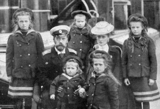 Tsar Nicholas II of Russia. 1868-1918. The last emperor of Russia. Pictured here together with his