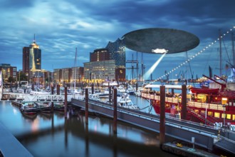 An UFO on approach in the port of Hamburg